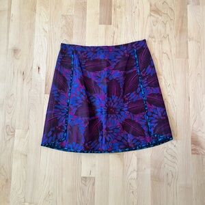 J. Crew Purple and Blue Floral Mini Skirt